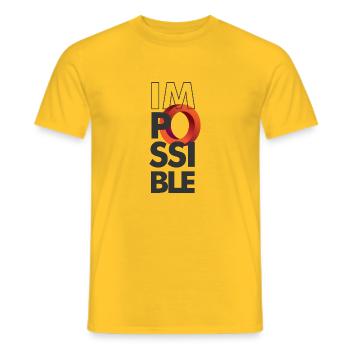 imPossible Circle - Men's T-Shirt - yellow - Front - AI Model Male 178 dark (178cm)