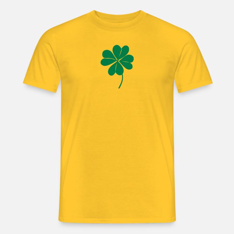 klee mit 4 blaettern - Männer T-Shirt - Gelb