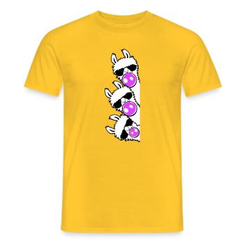 Page 3 Bulles de Chewing-Gums au Lama : Équipe Stacked Friends - T-shirt homme - jaune - Devant - AI Model Male 178 dark (178cm)