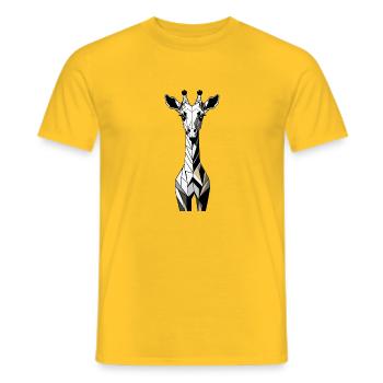 Girafe géométrique - T-shirt homme - jaune - Devant - AI Model Male 178 dark (178cm)