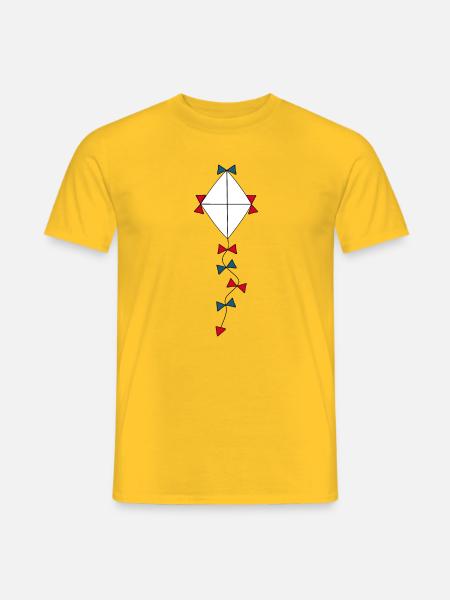 Drachen bunt Herbst - Männer T-Shirt - Gelb