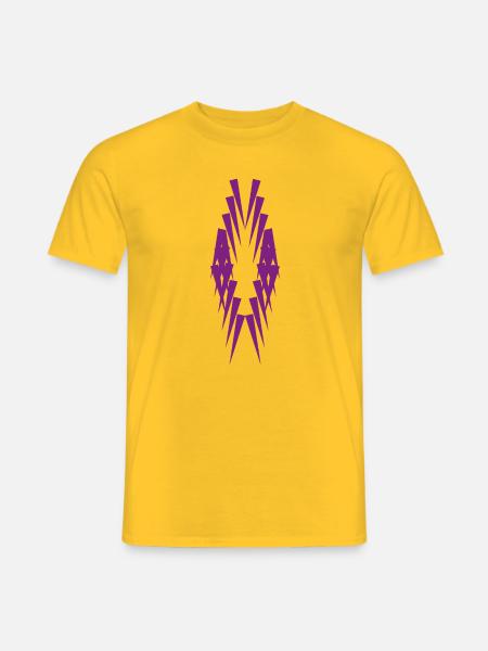 Geometrische Violettspitzen Silhouette - Männer T-Shirt - Gelb