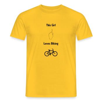 Cette fille aime le vélo - T-shirt homme - jaune - Devant - AI Model Male 178 dark (178cm)