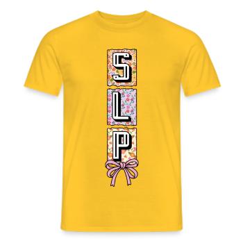 SLP orthophoniste - T-shirt homme - jaune - Devant - AI Model Male 178 dark (178cm)