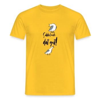Sabbel nich dat geit - Männer T-Shirt - Gelb - Vorne - AI Model Male 178 dark (178cm)