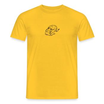 Brain - Men's T-Shirt - yellow - Front - AI Model Male 178 dark (178cm)