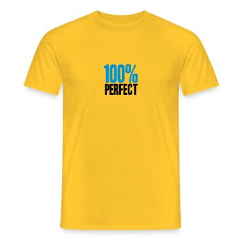 100 % Perfect - Männer T-Shirt - Gelb - Vorne - AI Model Male 178 dark (178cm)