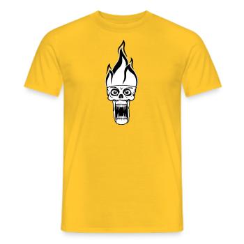 hoelle monster boese horror halloween kopf gesicht - Männer T-Shirt - Gelb - Vorne - AI Model Male 178 dark (178cm)