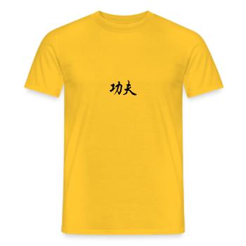 calligraphie Kung Fu (chinois traditionnel) - T-shirt homme - jaune - Devant - AI Model Male 178 dark (178cm)