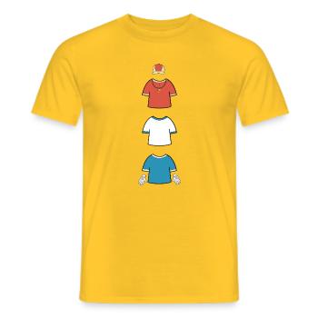 Minimalist Football Team Lineup Graphic - Men's T-Shirt - yellow - Front - AI Model Male 178 dark (178cm)
