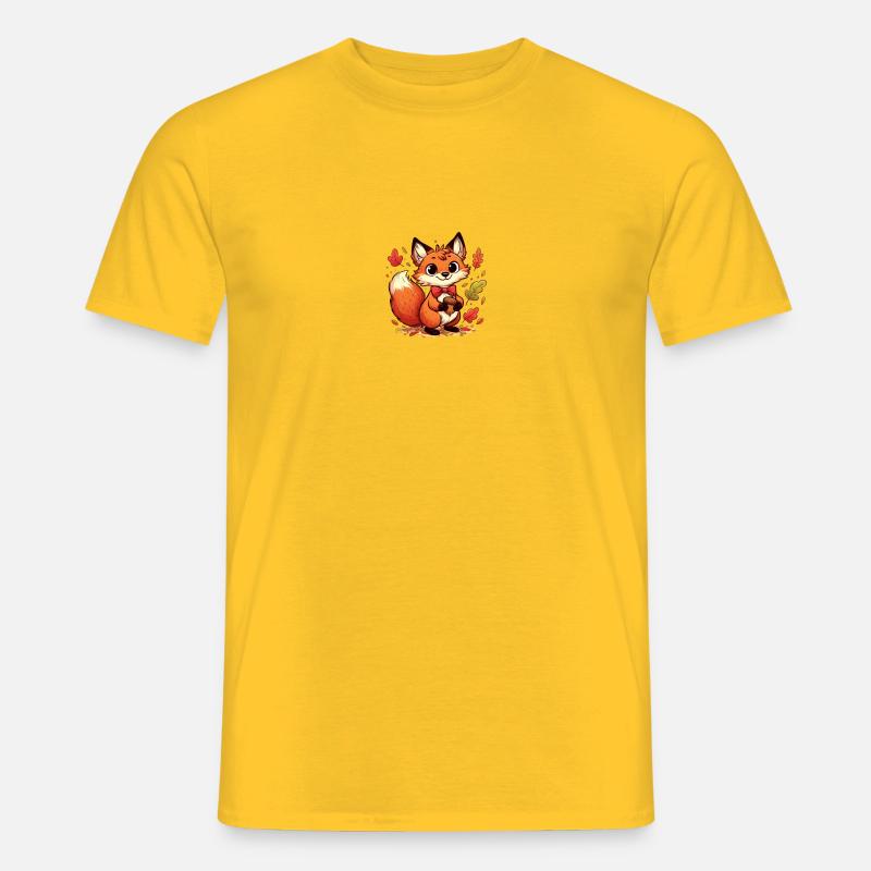 Fuchs Karikatur 2 - Männer T-Shirt - Gelb