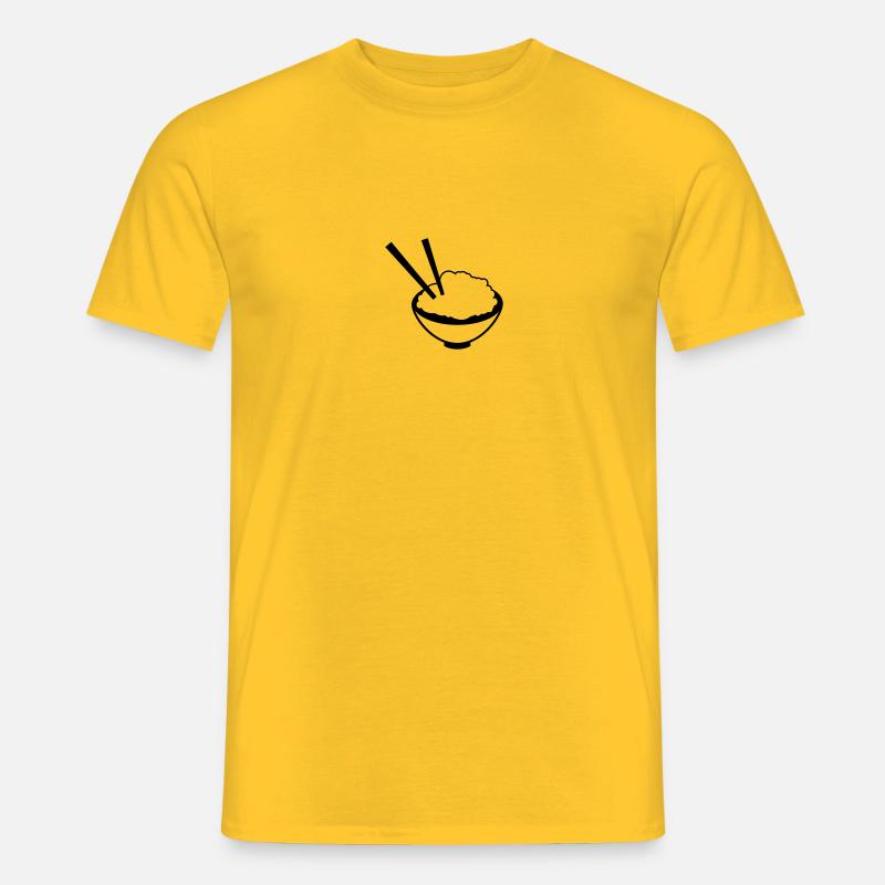 China Reisgericht mit Stäbchen - Männer T-Shirt - Gelb
