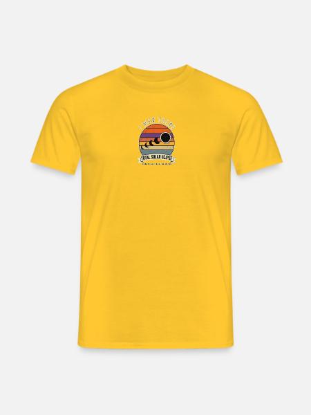 Total Solar Eclipse 2026 Retro - Männer T-Shirt - Gelb