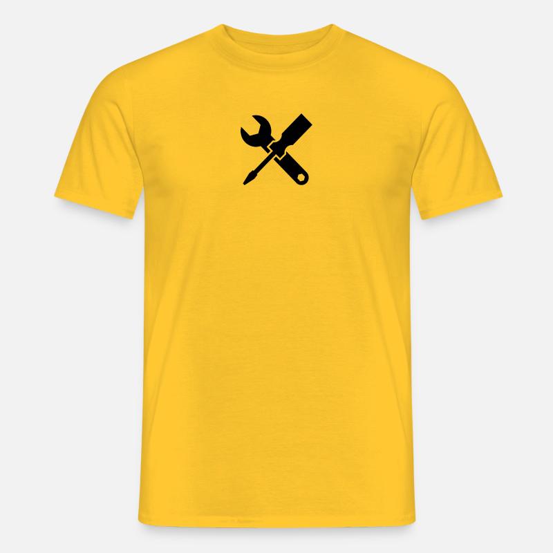 Arbeiter, Schraubendreher - Männer T-Shirt - Gelb