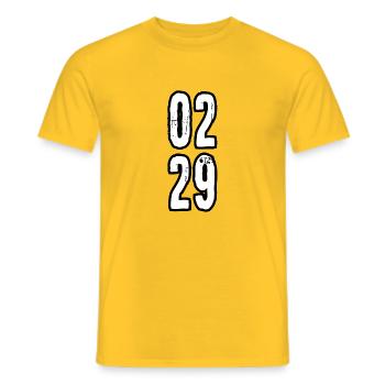Anniversaire de l'année bissextile, 29 février. - T-shirt homme - jaune - Devant - AI Model Male 178 dark (178cm)