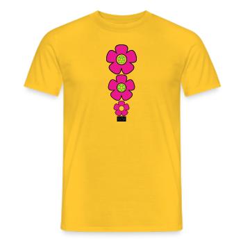 Three Flowers - Männer T-Shirt - Gelb - Vorne - AI Model Male 178 dark (178cm)