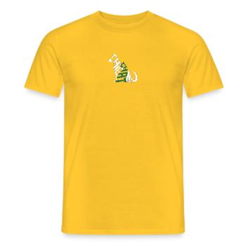 Chat et Chatons Enrisés en Typographie Jouée - T-shirt homme - jaune - Devant - AI Model Male 178 dark (178cm)