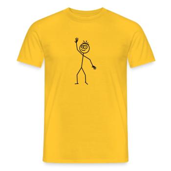 Happy Stick Figure - Männer T-Shirt - Gelb - Vorne - AI Model Male 178 dark (178cm)