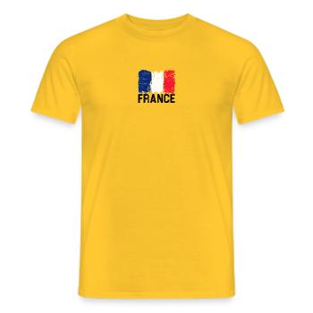 Coup de pinceau Drapeau français - T-shirt homme - jaune - Devant - AI Model Male 178 dark (178cm)