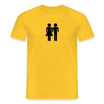 Woman And Man - Männer T-Shirt - Gelb - Vorne - AI Model Male 178 dark (178cm)