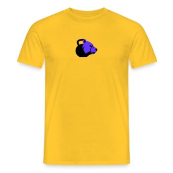 Kettlebell Bear Bear Fitness dynamique - T-shirt homme - jaune - Devant - AI Model Male 178 dark (178cm)