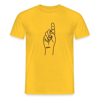 zeigefinger - Männer T-Shirt - Gelb - Vorne - AI Model Male 178 dark (178cm)