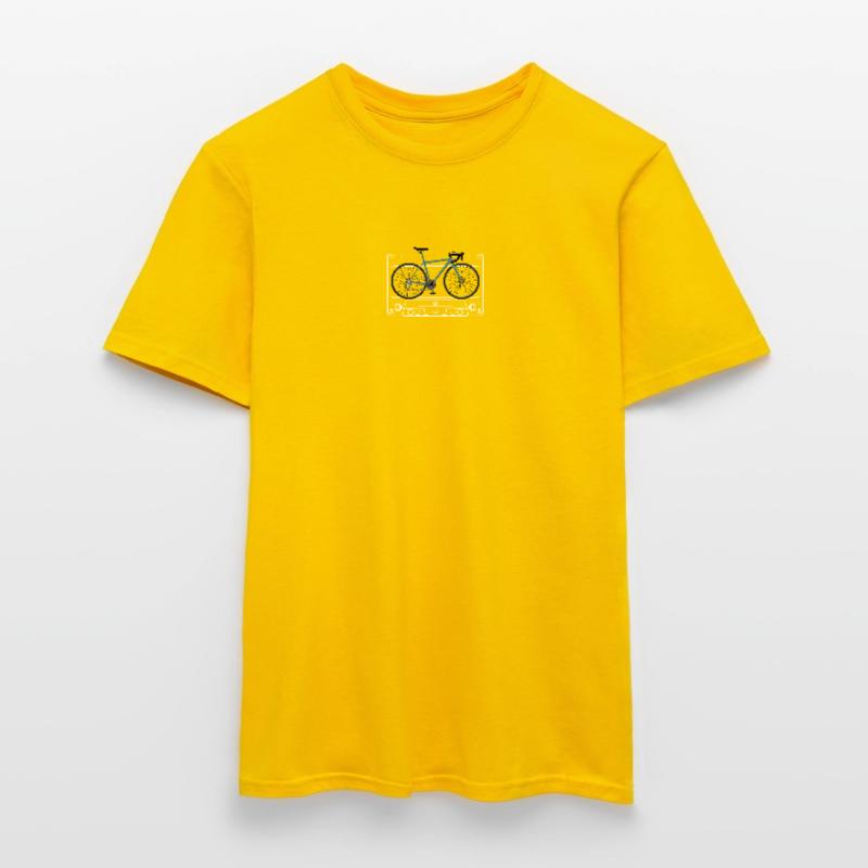 Impression de plan de vélo sarcelle T-shirt homme