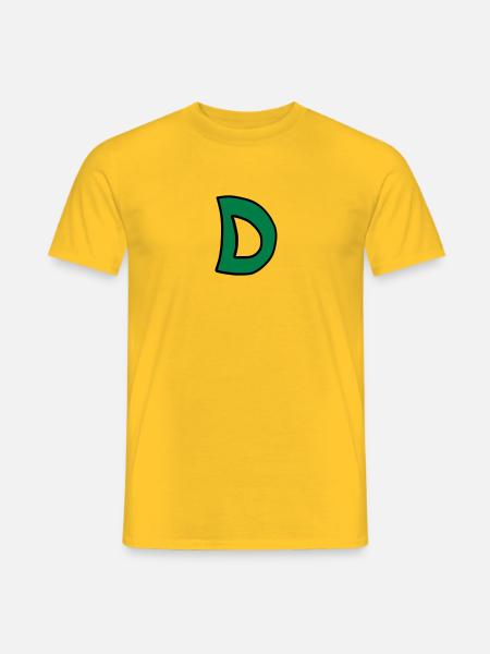 Letter D comic cartoon - Men's T-Shirt - yellow