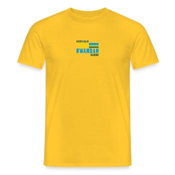 Keep Calm Ruanda Flaggen Design - Männer T-Shirt - Gelb - Vorne - AI Model Male 178 dark (178cm)