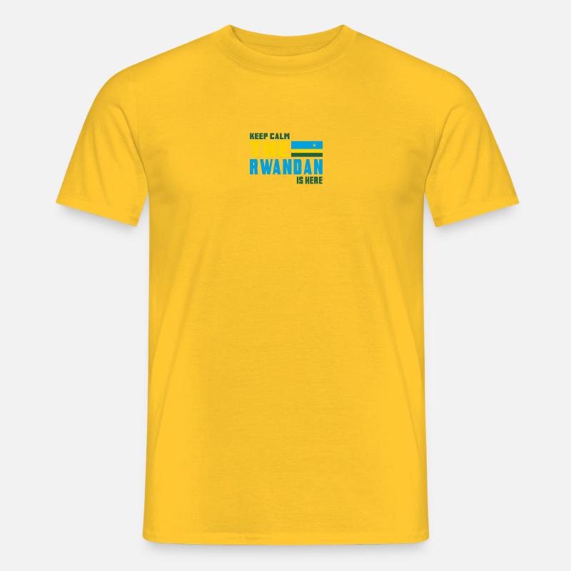 Keep Calm Ruanda Flaggen Design - Männer T-Shirt - Gelb