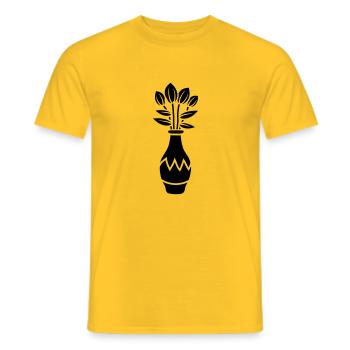 Tulip design beautiful flower vase - Men's T-Shirt - yellow - Front - AI Model Male 178 dark (178cm)
