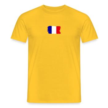Blue White Red Brush Flag - Men's T-Shirt - yellow - Front - AI Model Male 178 dark (178cm)
