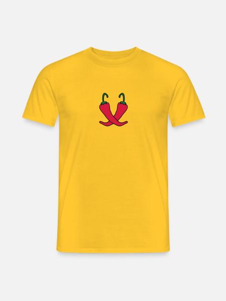 2 piments Chili chaud chaud - T-shirt homme - jaune