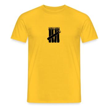 Cinq coups de numéro 5 cartoon dessin animé drôle - T-shirt homme - jaune - Devant - AI Model Male 178 dark (178cm)