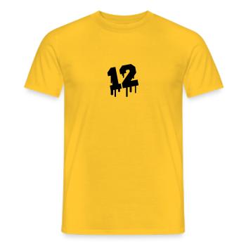 Number 12 Graffiti - Männer T-Shirt - Gelb - Vorne - AI Model Male 178 dark (178cm)