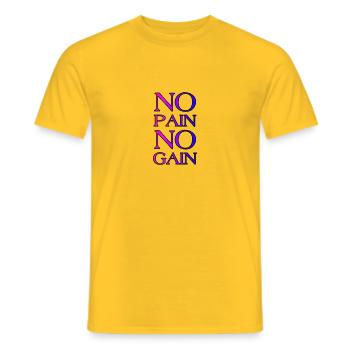 NO PAIN NO GAIN - Männer T-Shirt - Gelb - Vorne - AI Model Male 178 dark (178cm)