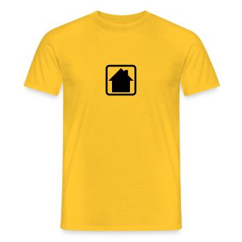 Haus Logo Button Symbol - Männer T-Shirt - Gelb - Vorne - AI Model Male 178 dark (178cm)