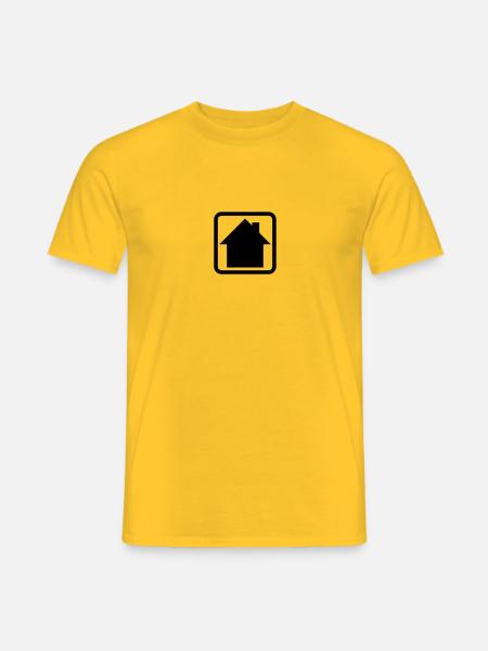 Haus Logo Button Symbol - Männer T-Shirt - Gelb