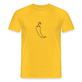 Chili chilli peppers hot hot - Men's T-Shirt - yellow - Front - AI Model Male 178 dark (178cm)