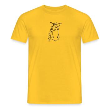 Funny Comic Horse - Men's T-Shirt - yellow - Front - AI Model Male 178 dark (178cm)