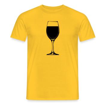 wein weinglas weinflasche design - Männer T-Shirt - Gelb - Vorne - AI Model Male 178 dark (178cm)