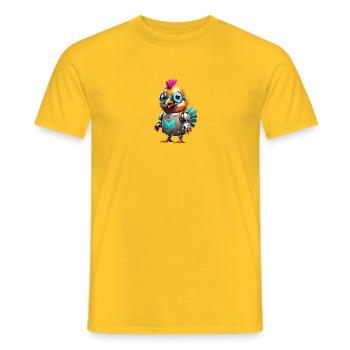 Robo chicken - Men's T-Shirt - yellow - Front - AI Model Male 178 dark (178cm)