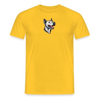 Hund im Vektorstil - Männer T-Shirt - Gelb - Vorne - AI Model Male 178 dark (178cm)
