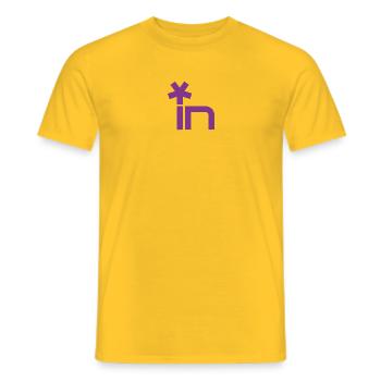 Stern-Icon über In-Logo - Männer T-Shirt - Gelb - Vorne - AI Model Male 178 dark (178cm)