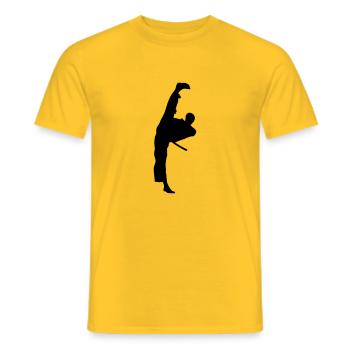 Coup de pied - T-shirt homme - jaune - Devant - AI Model Male 178 dark (178cm)