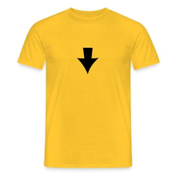 Pfeil schwarz runter - Männer T-Shirt - Gelb - Vorne - AI Model Male 178 dark (178cm)