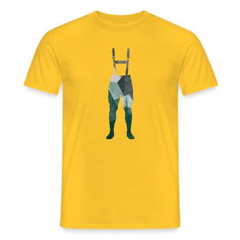 Geometric Nature Lederhosen Silhouette  - Men's T-Shirt - yellow - Front - AI Model Male 178 dark (178cm)