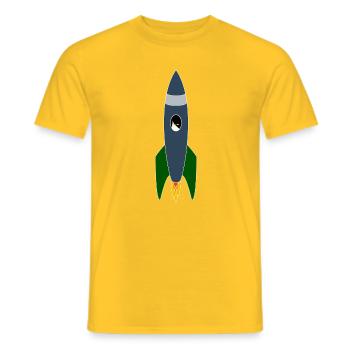 Chat dans l’espace - T-shirt homme - jaune - Devant - AI Model Male 178 dark (178cm)