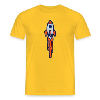 Launching Rocket Silhouette - Men's T-Shirt - yellow - Front - AI Model Male 178 dark (178cm)