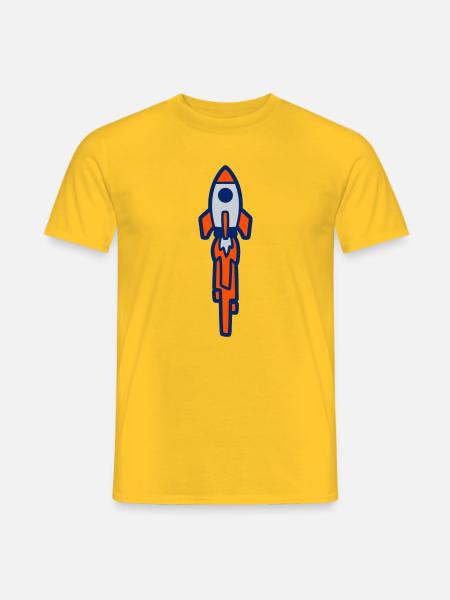 Launching Rocket Silhouette - Men's T-Shirt - yellow